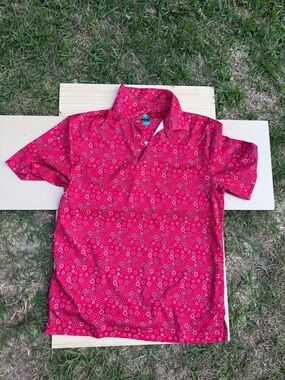 Jordan Red Floral-Print Short Sleeve Polo